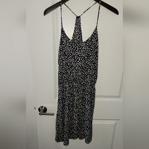 Elegant Black and White Polka Dot Dress